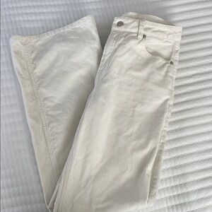 H&M Divided Cream wide leg Corduroy Pants size 2